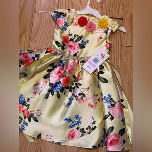 Floral Yellow Kids Dress